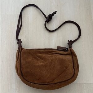 Vintage Bottega Veneta Brown Suede Crossbody Bag
